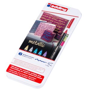 Pennarelli 1200 metallic - tratto 1 mm - colori assortiti - Edding - astuccio 6 pezzi - immagine 1