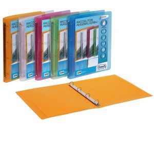 Raccoglitore personalizzabile Lumina - 4 anelli tondi 15 mm - 22 x 30 cm – PP - colori assortiti - Favorit - immagine 1
