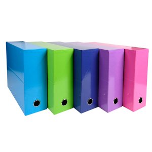 Scatola progetto Iderama - dorso 90mm - 5 colori assortiti tenui - 25x33cm - Exacompta - immagine 1