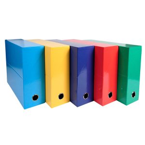 Scatola progetto Iderama - 5 colori assortiti classici - dorso 90mm - 25x33cm - Exacompta - immagine 1