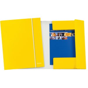 Cartella con elastico WOW - cartoncino plastificato - 3 lembi - 25x35cm - giallo - Leitz - immagine 1