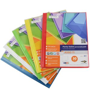 Portalistini personalizzabili Asso TI - 30 buste - 22 x 30 cm - colori assortiti - Sei Rota - immagine 1