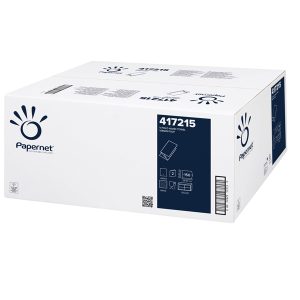 Asciugamani piegati a V - 2 veli - 18 gr - goffratura a onda - 24 x 21 cm - bianco - Papernet - conf. 150 pezzi - immagine 1