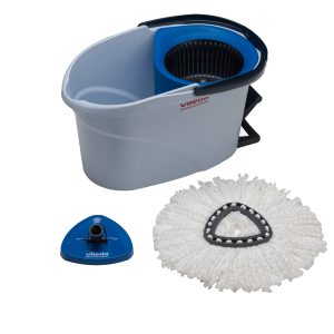 Kit completo UltraSpin Mini di pulizia - secchio con strizzatore ruotante + telaio + mop microfibra - Vileda - immagine 1