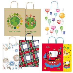 Shoppers - con manici - 16 x 21 x 8cm - fantasie assortite - Rex Sadoch - immagine 1