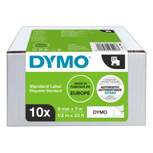 Nastri Dymo D1 - 9 mm x 7 mt - nero/bianco - Dymo - value pack 10 pezzi - immagine 1