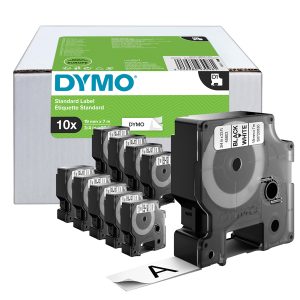 Nastri Dymo D1 - 19 mm x 7 mt - nero/bianco - Dymo - value pack 10 pezzi - immagine 1