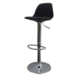 Sgabello Bobba - PPLacciaio cromato - 39x42x83/104cm - nero - Paperflow - immagine 2