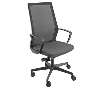 Poltrona semidirezionale I70 - con braccioli inclusi - grigio/nero - Unisit - immagine 1