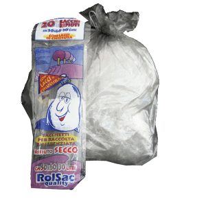 Sacchi - 50 x 60 cm - 30 L - 16 micron - grigio trasparente - Rolsac - conf. 20 pezzi - immagine 1