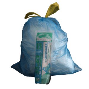 Sacchi - 55 x 65 cm - 44 L - 16 micron - con maniglie - azzurro - Rolsac - conf. 15 pezzi - immagine 1