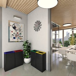 Contenitore gettacarte Bob Color - 30x20x70 cm - 42 L - nero - Medial International - immagine 4