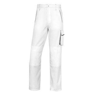 Pantalone da lavoro Panostyle M6PAN - taglia M - PE/cotone - bianco/grigio - Deltaplus - immagine 1