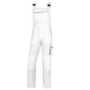 Salopette da lavoro Panostyle M6SAL - taglia L - PE/cotone - bianco/grigio - Deltaplus - immagine 1