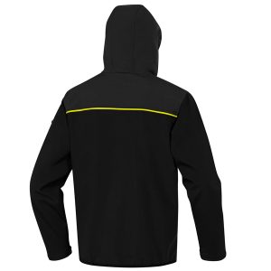 Giacca Softshell Horten - tessuto Softshell/poliestere/elastan - con cappuccio - taglia M - nero/giallo - Deltaplus - immagine 2