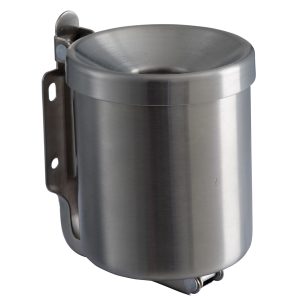 Posacenere murale Nido - diametro 13,5 cm - H 11 cm - 0,5 L - acciaio inox - Medial International - immagine 1
