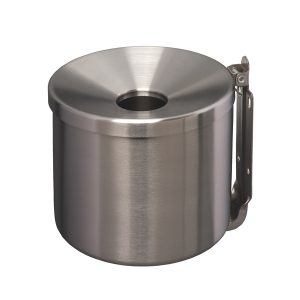 Posacenere murale Nido - diametro 16 cm - H 14 cm - 2 L - acciaio inox - Medial International - immagine 1