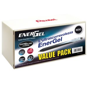 Roller a scatto Energel Slim - punta 0,7 mm - nero - value pack 20+4 pezzi - immagine 1