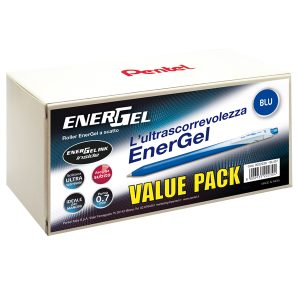 Roller a scatto Energel Slim - punta 0,7 mm - blu - value pack 20+4 pezzi - immagine 1