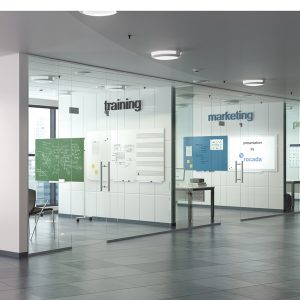 Lavagne magnetiche senza bordi - 75 x 115 cm - azzurro - Cep - immagine 3