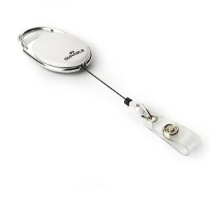 Chiocciola YO-YO Style per portabadge - bianco - filo retrattile 80 cm - Durable - conf. 10 pezzi - immagine 1