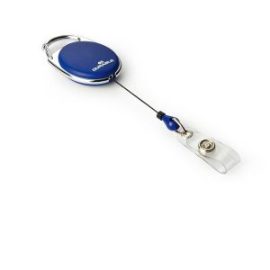 Chiocciola YO-YO Style per portabadge - blu - filo retrattile 80 cm - Durable - conf. 10 pezzi - immagine 1