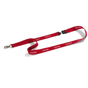 Cordoncini portabadge stampa visitor - rosso - 44 cm - Durable - conf. 10 pezzi - immagine 1