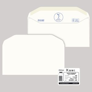 Busta Kami Gommata - senza finestra - 11 x 23 cm - 100 gr - carta riciclata FSC - bianco - Pigna Envelopes - conf. 500 pezzi - immagine 1