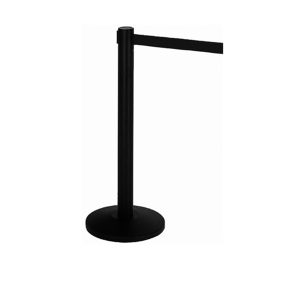 Colonnina segnapercorso Alfa - altezza 95 cm - con nastro nero 200 cm - nero - Medial International - immagine 1