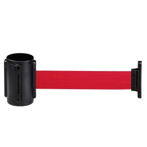 Segnapercorso murale Alfa Mural - nero - diametro 6 cm - con nastro rosso 200 cm - Medial International - immagine 1