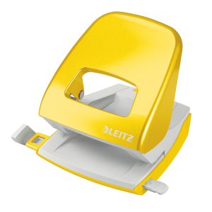 Perforatore 5008 New NeXXt WOW - passo 8 cm - max 30 fogli - 2 fori - giallo - Leitz - immagine 1