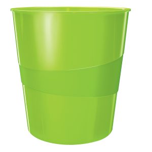 Cestino gettacarte WOW - altezza 32,4 cm - diametro 29 cm - 15 L - verde lime - Leitz - immagine 1