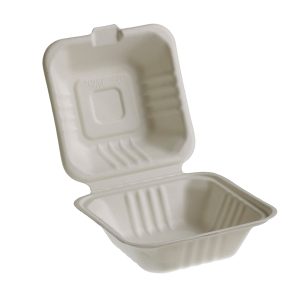 Vaschette Hamburger box Take Away Bio - 15 x 15 cm - Leone - conf. 50 pezzi - immagine 1