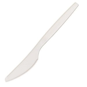 Coltello monouso in CPLA - 16 cm - bianco - Leone - conf. 50 pezzi - immagine 1