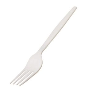 Forchetta monouso in CPLA - 16 cm - bianco - Leone - conf. 50 pezzi - immagine 1