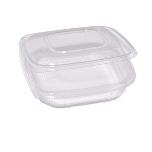Contenitori in PP - con coperchio incernierato - 18,5 x 18,5 x 3,7 cm - Europack - conf 50 pezzi - immagine 1