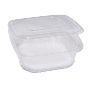 Contenitori in PP - con coperchio incernierato - 21,5 x 21,5 x 6,9 cm - Europack - conf. 50 pezzi - immagine 1
