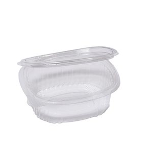 Contenitori ovali in PET - con coperchio incernierato - 12,2 x 10,4 x 3,8 cm - Europack - conf. 50 pezzi - immagine 1