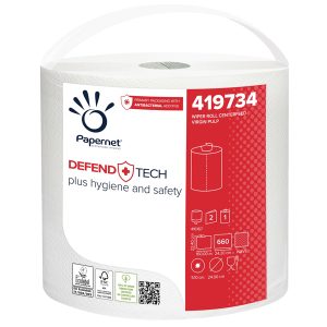 Bobina industriale Defend Tech - con formula antibatterica - 660 strappi - Papernet - immagine 1