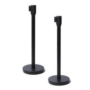 Colonnina segnapercorso - nero - con nastro nero 250 cm - Studio T - immagine 1