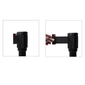Colonnina segnapercorso - nero - con nastro nero 250 cm - Studio T - immagine 2