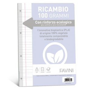 Ricambi c/rinforzo ecologico - A4 - 100 gr - 40 fg - rigo di 3a - Favini - immagine 1