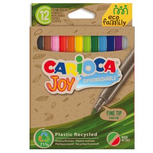 Pennarelli Joy Eco Family - lavabili - colori assortiti - Carioca - scatola 12 pezzi - immagine 1
