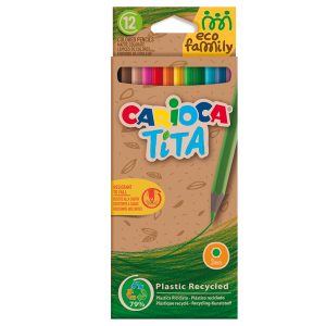 Matita colorata Tita Eco Family - colori assortiti - Carioca - astuccio12 pezzi - immagine 1