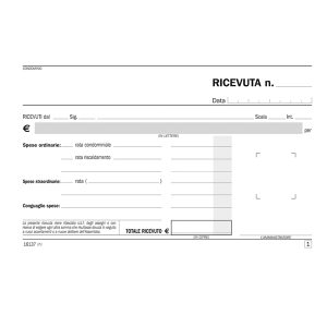 Blocco ricevute condominio - 50/50 copie autoricalcanti - 16,8 x 10 cm - DU161370000 - Data Ufficio - immagine 2