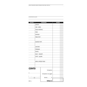 Blocco conti ristoranti/pizzerie/trattorie - 21,5 x 10 cm - 100 copie - DU162100000 - Data Ufficio - immagine 2
