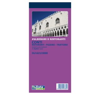 Blocco conti ristoranti/pizzerie/trattorie - 50 copie - 21,5 x 10 cm - DU1621C0000 - Data Ufficio - immagine 1