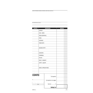 Blocco conti ristoranti/pizzerie/trattorie - 50 copie - 21,5 x 10 cm - DU1621C0000 - Data Ufficio - immagine 2
