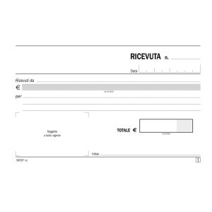 Blocco ricevute generiche - 50/50 copie autoricalcanti - 10 x 16,8 cm - DU162570000 - Data Ufficio - immagine 2