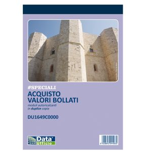 Blocco distinta acquisto carte valori - 50/50 copie autoricalcanti - 21,5 x 14,8 cm -DU1649C0000 - Data Ufficio - immagine 1